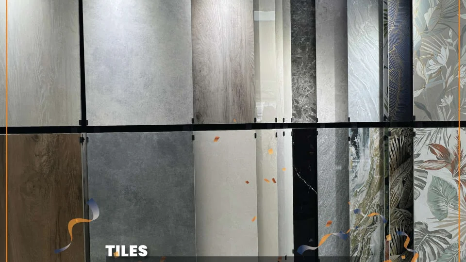 Large tile samples in different patterns at Jubin BMS Puchong Kinrara